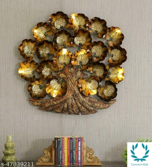 Alluring Metal Iron  skt  Tree  With led Wall Hanging Decor  -  Free Size, Metal, pack of 1